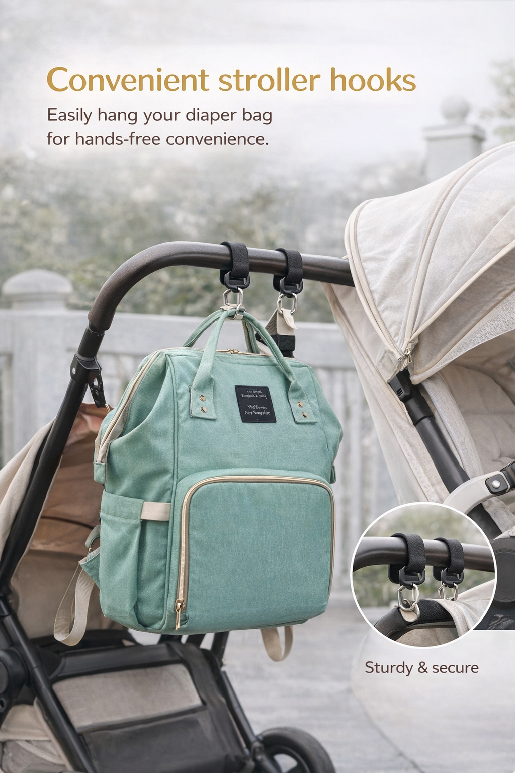 StrollHook™ – Stroller Hook with Velcro Strap